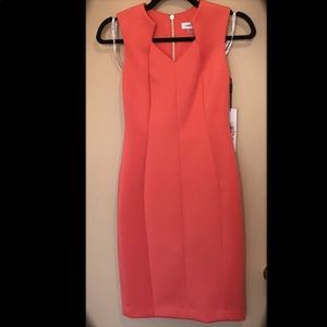 NWT Calvin Klein Peach Sheath Dress